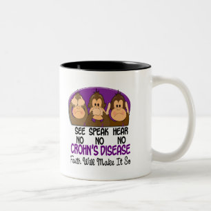 See Speak Hear No Crohns Disease 1 Two-Tone Coffee Mug