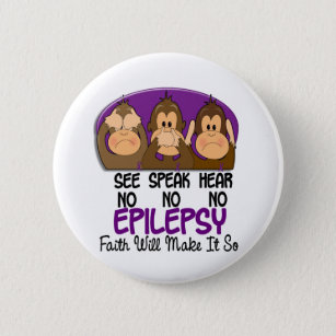 See Speak Hear No Epilepsy 1 6 Cm Round Badge