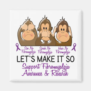 See Speak Hear No Fibromyalgia 2 Magnet