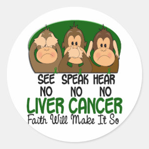 See Speak Hear No Liver Cancer 1 Classic Round Sticker