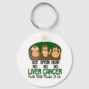 See Speak Hear No Liver Cancer 1 Key Ring