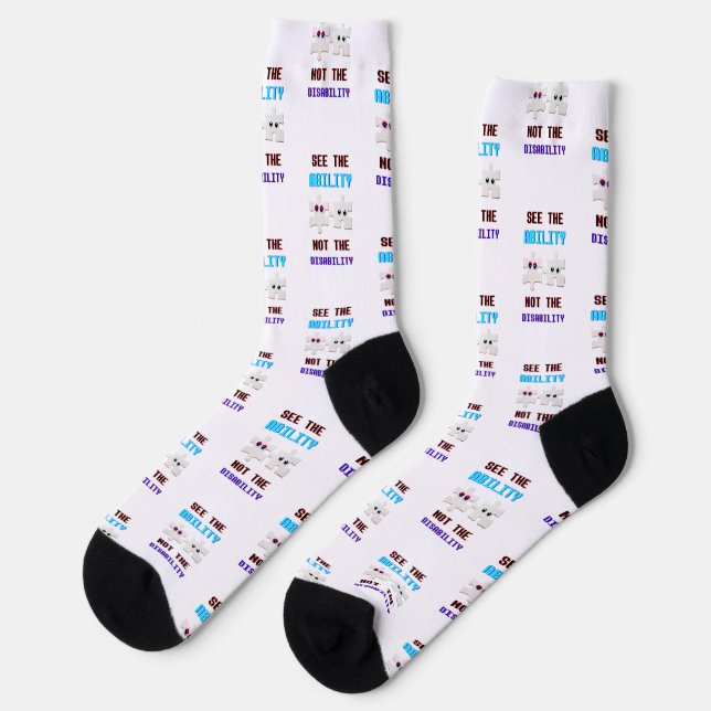 See The Ability Not The Disability Spectrum Autism Socks (Left)
