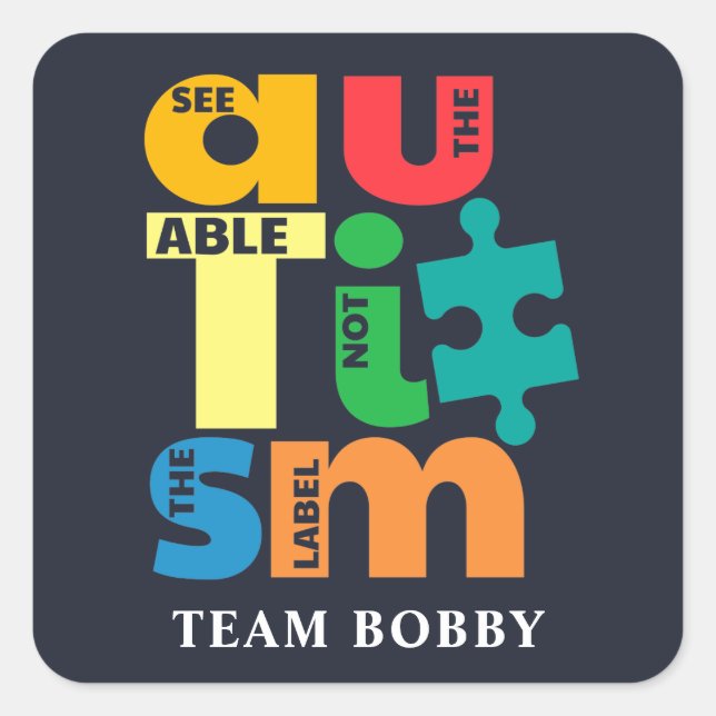 See The Able Autism Awareness Campaign Square Sticker (Front)