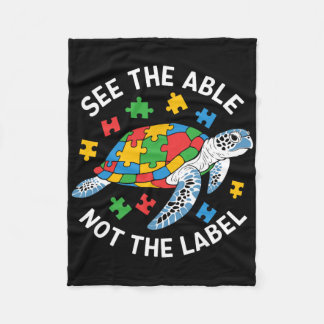 See The Able Not Label Autism Awareness Funny Kids Fleece Blanket