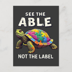See the Able, Not the Label Autism Turtle Lovers Holiday Postcard