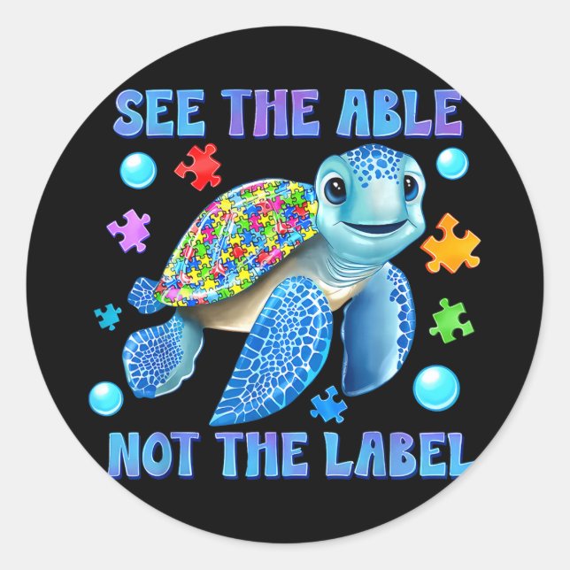 See The Able Not The Label Sea Turtle Autism (Front)