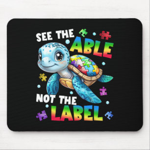 See The Able Not The Label Turtle Autism Awareness Mouse Mat
