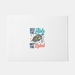 See the Able Turtle Puzzle Awareness Shirt Design_ Doormat