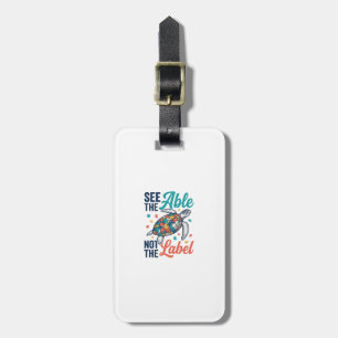 See the Able Turtle Puzzle Awareness Shirt Design_ Luggage Tag