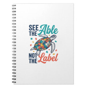 See the Able Turtle Puzzle Awareness Shirt Design_ Notebook