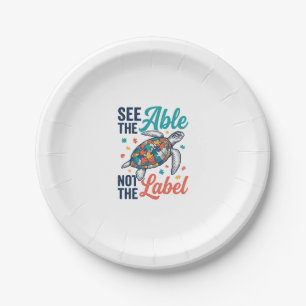 See the Able Turtle Puzzle Awareness Shirt Design_ Paper Plate
