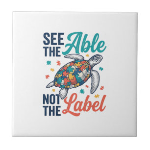 See the Able Turtle Puzzle Awareness Shirt Design_ Tile