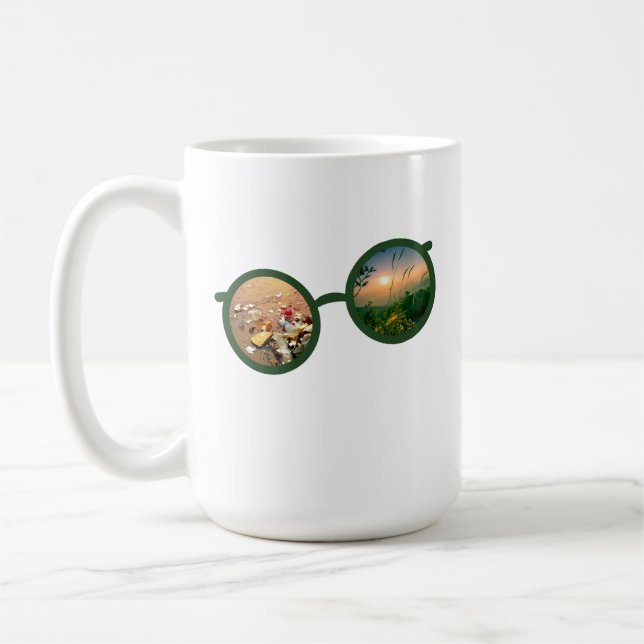 See the Change Glasses Nature vs Pollution Design Coffee Mug (Left)