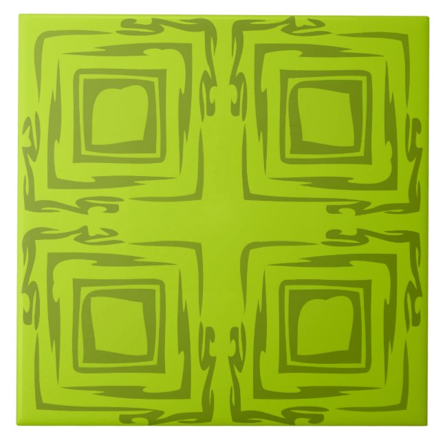 See The Forest Abstract Art Decorative Lime Tile (Front)