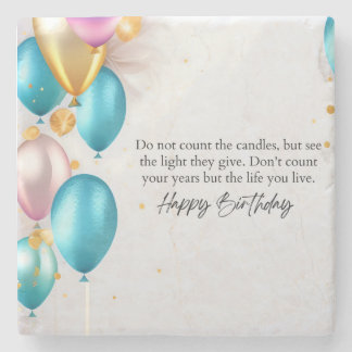 See the Light Birthday Stone Coaster
