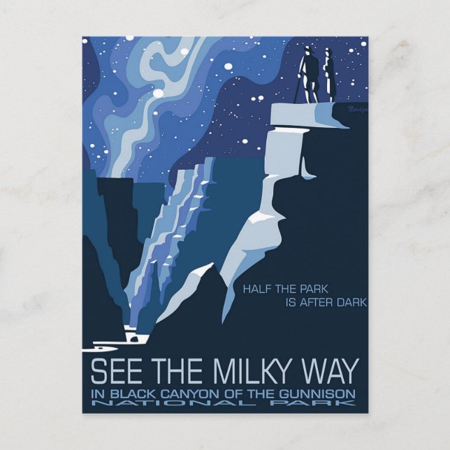 See the milky way in Black Canyon of the Gunnison Postcard (Front)