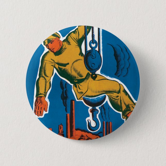See the Soviet Union in the Making 6 Cm Round Badge (Front)