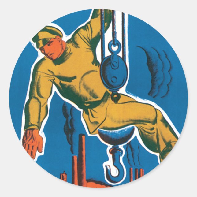 See the Soviet Union in the Making Classic Round Sticker (Front)