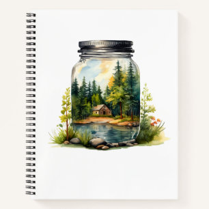 See the stream, the house in the glass jar notebook