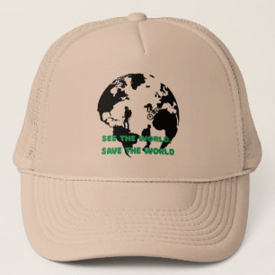 See the World Save the World Cycling Hiking Trucker Hat