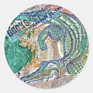 See Ya Later Gator, After Awhile Croc Mixed Media Classic Round Sticker