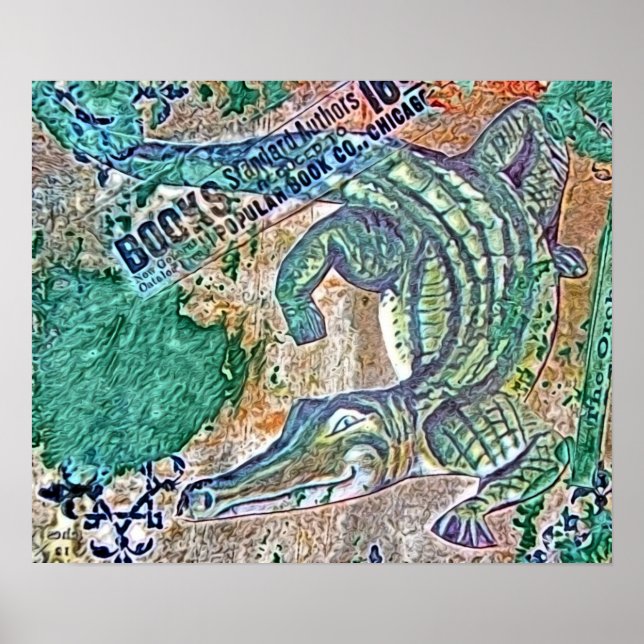 See Ya Later Gator, After Awhile Croc Mixed Media Poster (Front)