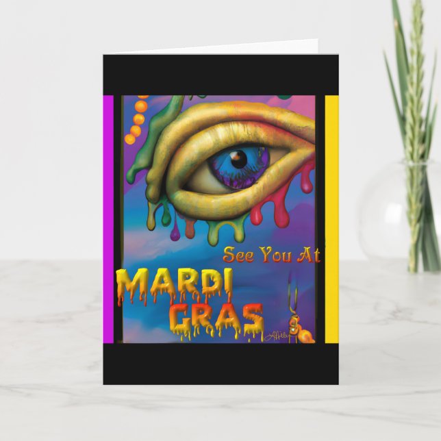 See You At Mardi Gras Eye Card (Front)