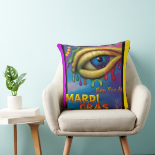 See You At Mardi Gras Eye Cushion