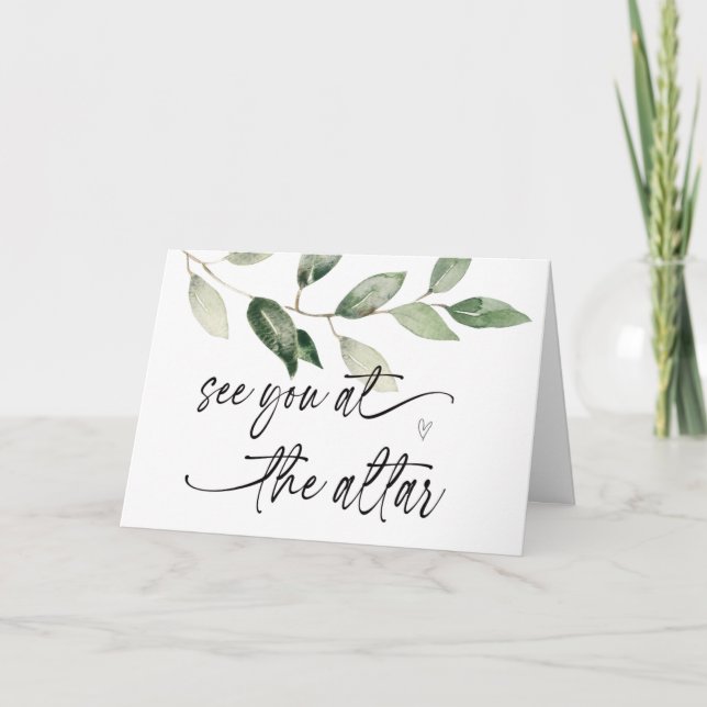 See You At The Altar Gift From Bride to Groom Card (Front)