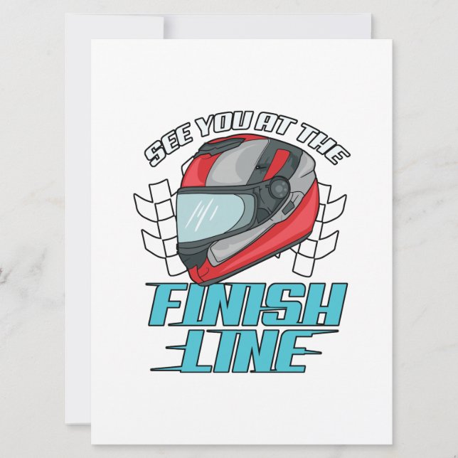 See You At The Finish Line Racer Racing Car Gift Save The Date (Front)