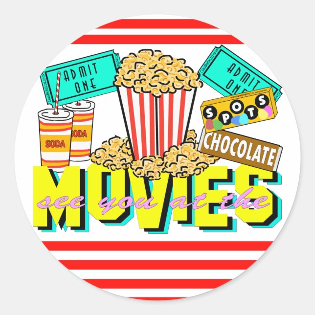 See You At The Movies Classic Round Sticker (Front)