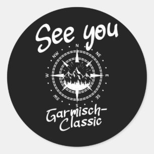 See You Hiking Garmisch-clic Germany Vacation Ski Classic Round Sticker