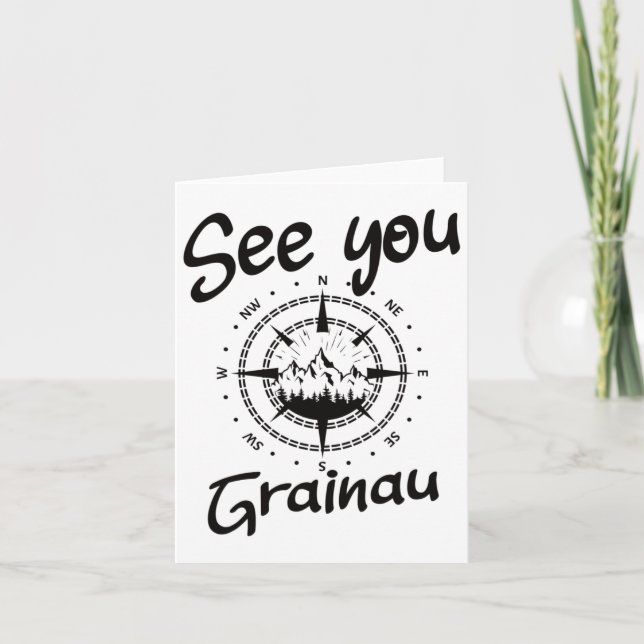 See You Hiking Grainau Germany Vacation Ski Comp  Card (Front)