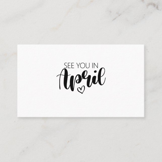 See You In April Pregnancy Announcement (Front)