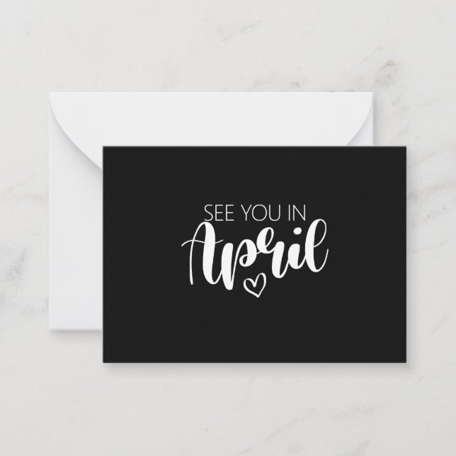 See You In April Pregnancy Announcement (Front)