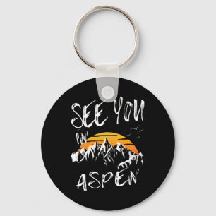 See You In Aspen Usa Vacation Ski Hiking 1 Key Ring