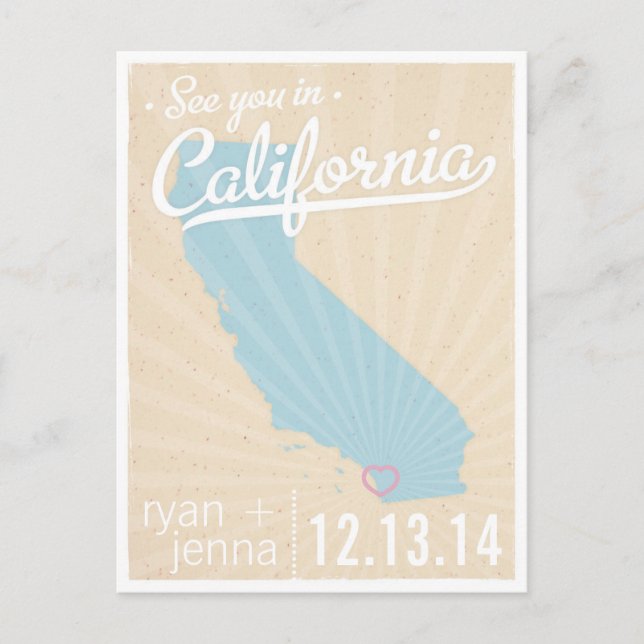See You In California Save the Date Postcard (Front)