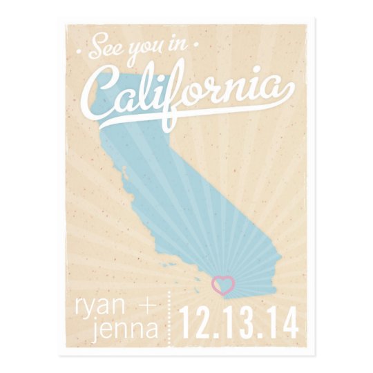 See You In California Save the Date Postcard