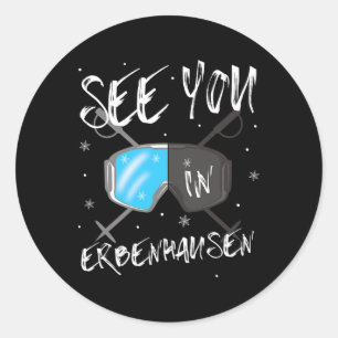 See You In Erbenhausen Germany Vacation Ski Goggle Classic Round Sticker