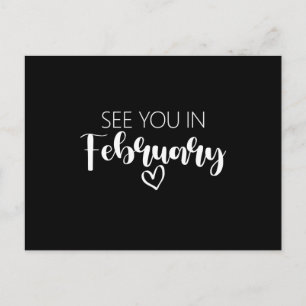 See You In February Pregnancy Announcement Postcard