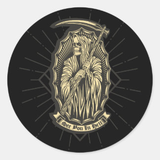 See You In Hell Classic Round Sticker