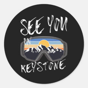See You In Keystone Usa Vacation Ski Goggles Classic Round Sticker