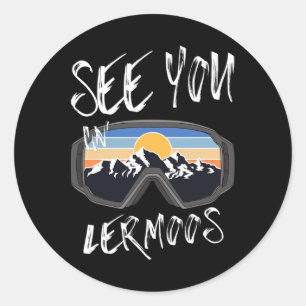 See You In Lermoos Tyrol Vacation Ski Goggles Classic Round Sticker