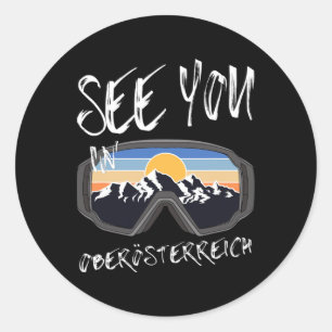 See You In Oberösterreich Vacation Ski Goggles Hik Classic Round Sticker