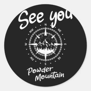See You In Powder Mountain Usa Vacation Ski Comp 1 Classic Round Sticker