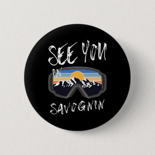 See You In Savognin Switzerland Hiking Vacation Sk 6 Cm Round Badge