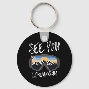 See You In Schwangau Germany Vacation Ski Goggles Key Ring