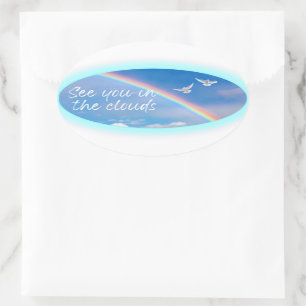 See You In The Clouds Oval Stickers 20 per sheet
