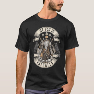 See you in Valhalla Viking Warrior Skull Huginn T-Shirt