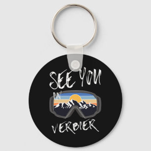 See You In Verbier Switzerland Hiking Vacation Ski Key Ring